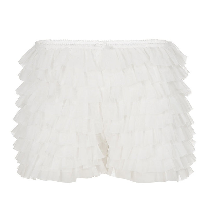 Damen Rüschen-Shorts mit elastischem Bund und verspieltem Design Drune