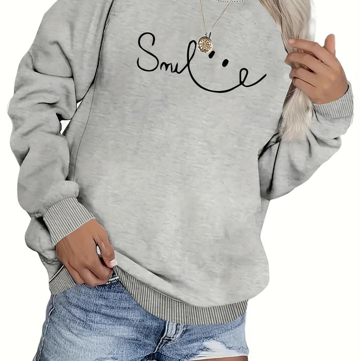 Damen Sweatshirt mit lässigem Schriftzug und komfortabler Passform Drune