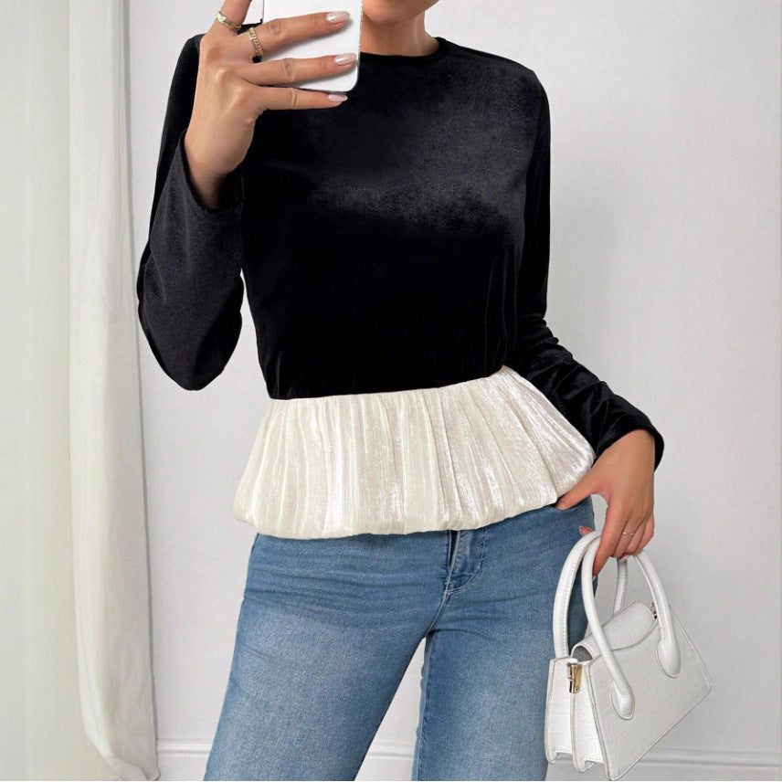 Damen Exklusive Bluse mit plissierter Taillierung Drune