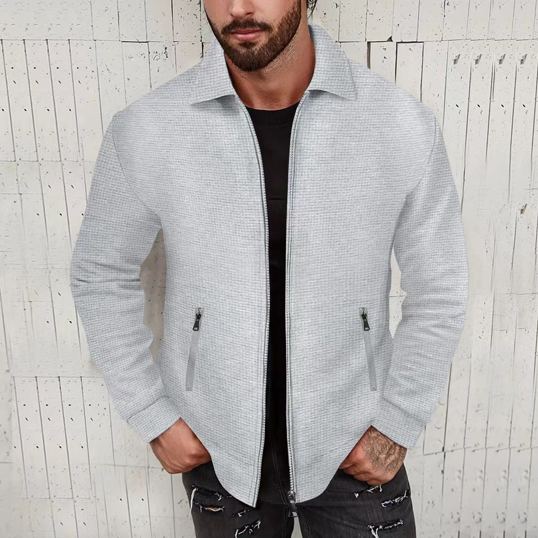 Herren modische Strickjacke mit strukturiertem Design und seitlichen Taschen Drune