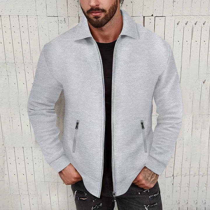 Herren modische Strickjacke mit strukturiertem Design und seitlichen Taschen Drune