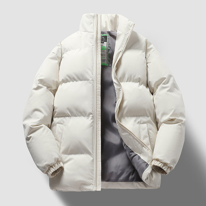 Unisex nan gesteppte Winterdaunenjacke mit hohem Stehkragen und elastischen Bündchen Drune
