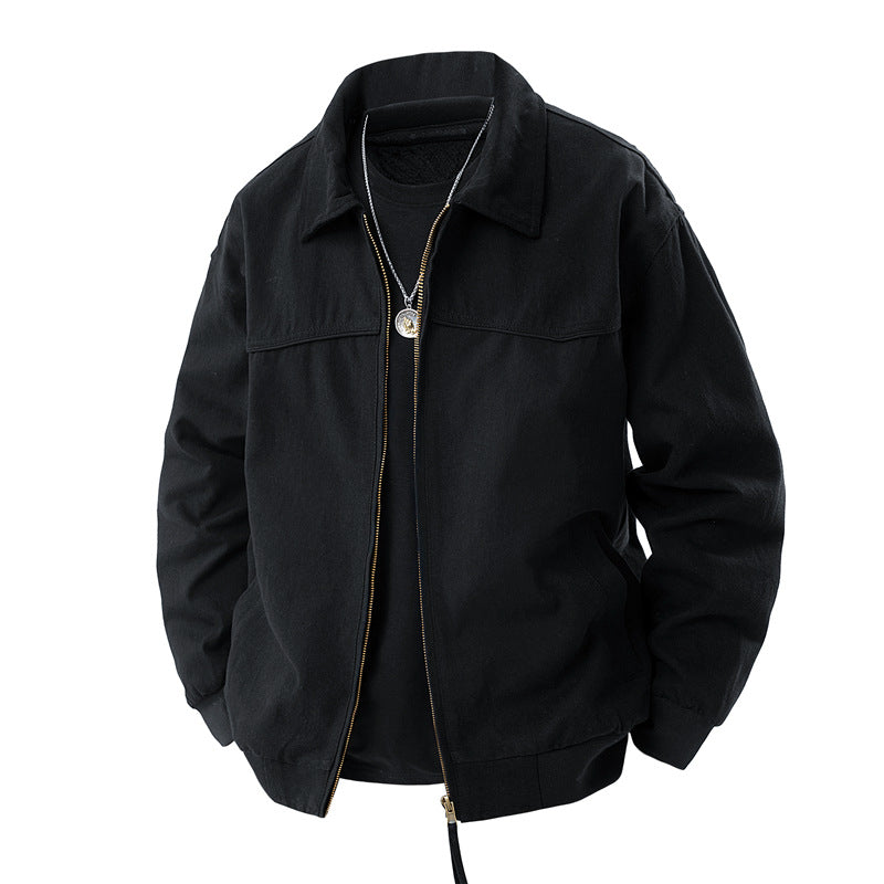 Herren leichte Utility-Jacke mit Stehkragen und praktischen Taschen Drune