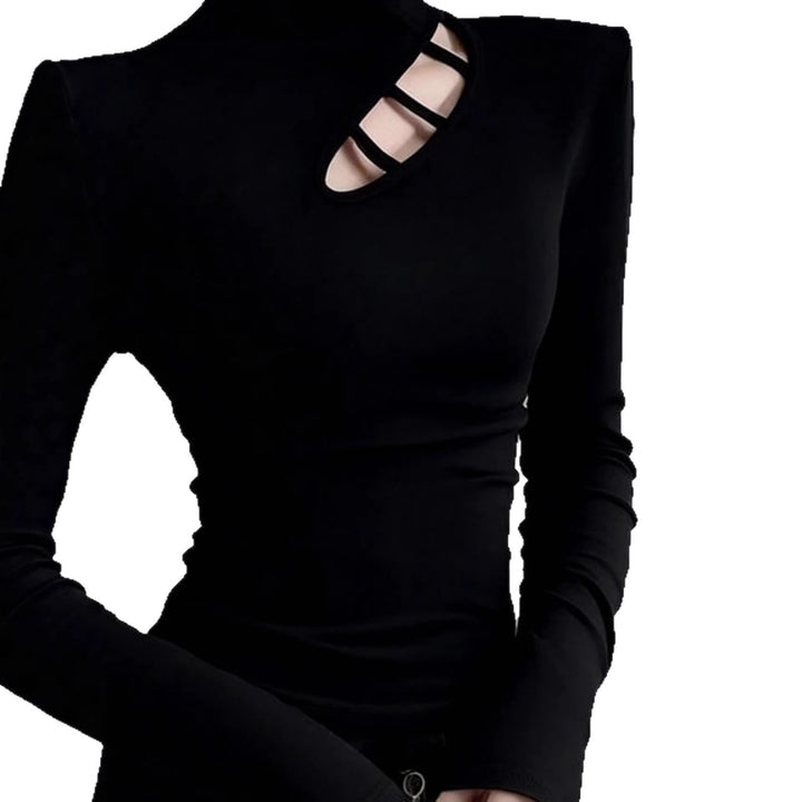 Damen Langarm-T-Shirt mit asymmetrischem Ausschnitt Drune