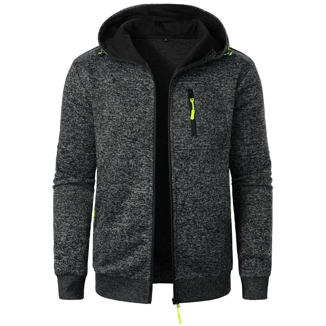 Drune | Herren Gemusterte Zip Kapuzenpulli