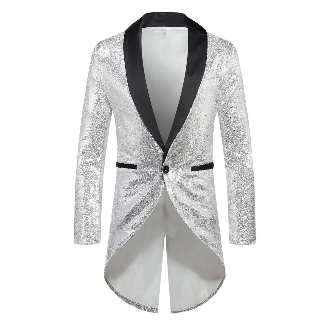 Herren eleganter Paillettenblazer mit luxuriösen Details Drune