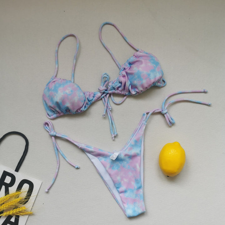 Damen Triangel-Bikini mit regulierbaren Bindebändern Drune