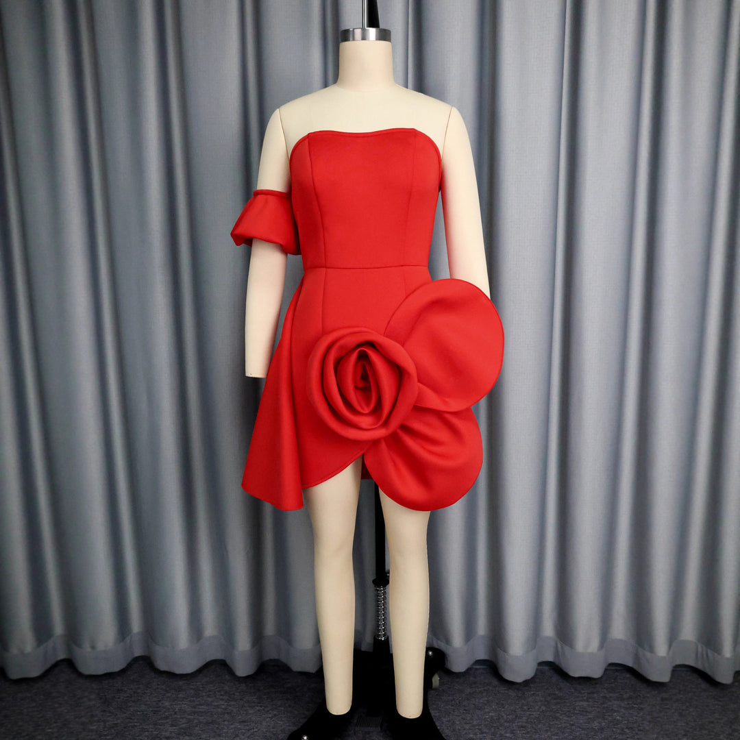 Damen Cocktailkleid mit voluminösem Blumendetail Drune