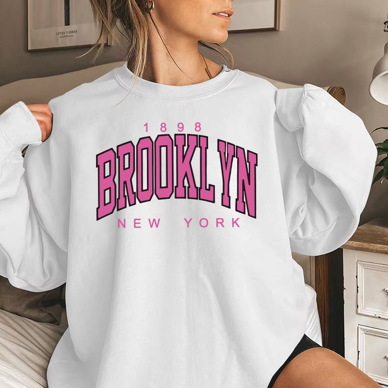 Damen Sweatshirt mit lässigem Brooklyn-Print und komfortablem Schnitt Drune