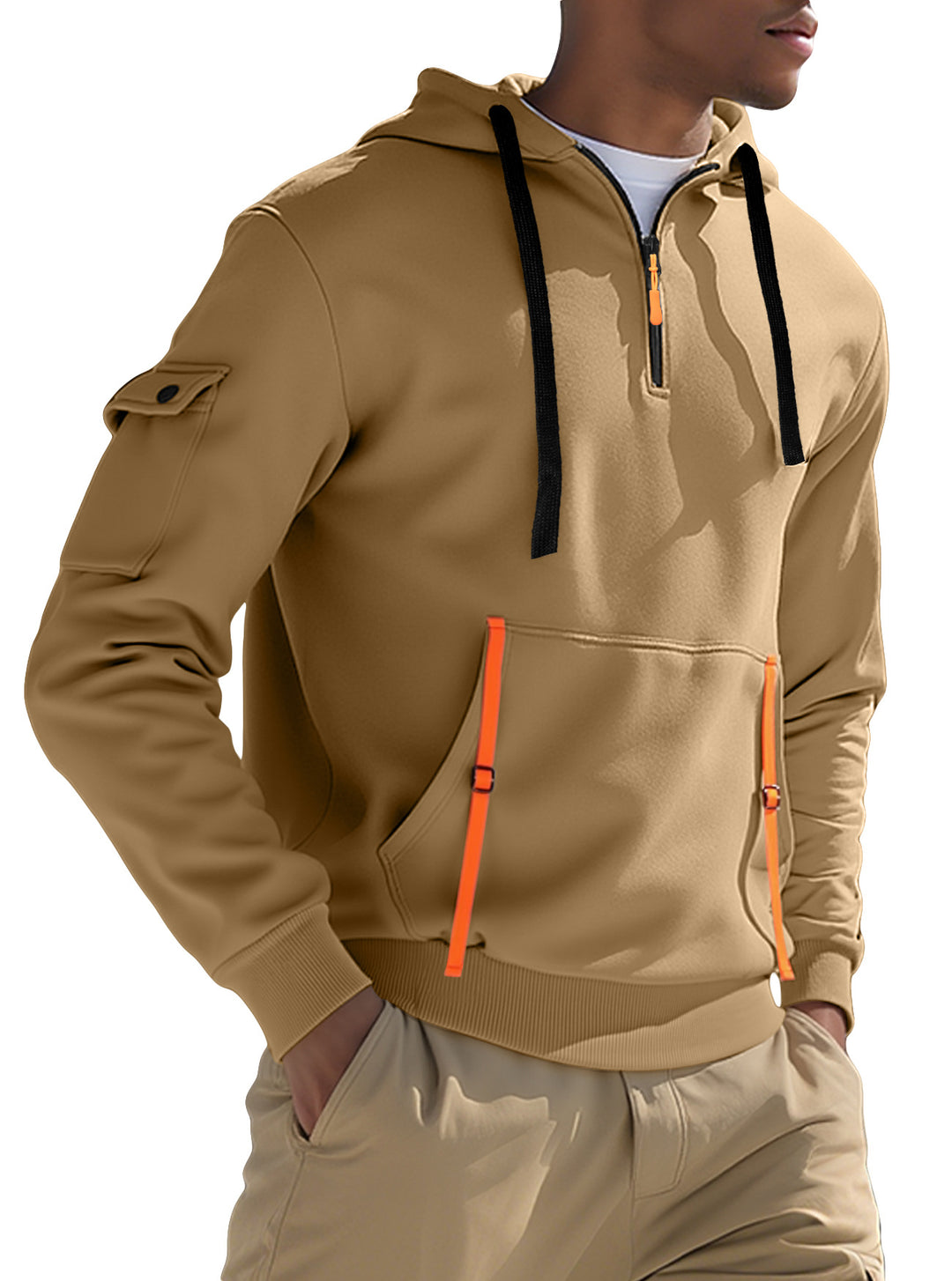 Herren Sportlicher Kapuzenpullover mit stylischen Reißverschlusstaschen Drune
