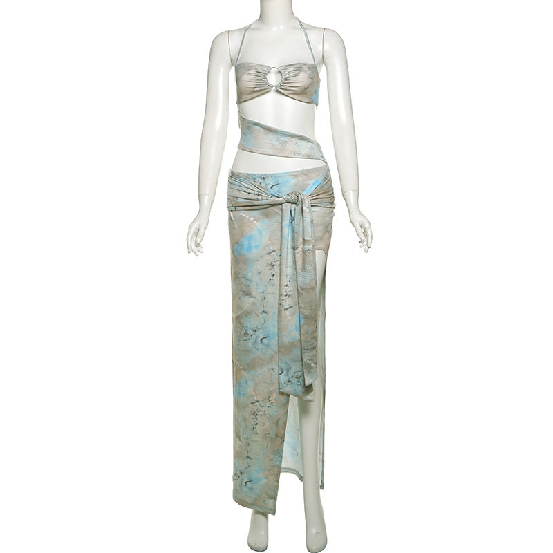 Damen schickes Bandeau-Top mit maxi Rock Drune
