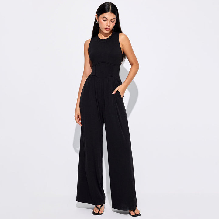 Damen Jumpsuit mit hohem Bund und praktischen Seitentaschen Drune