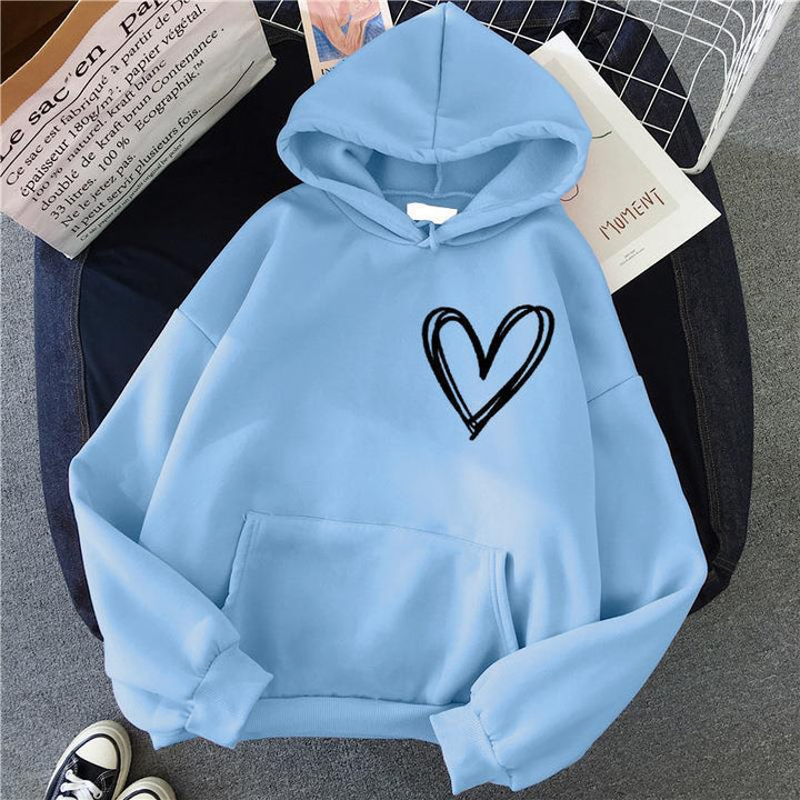 Damen Kapuzenpullover mit lieblichen Herzmotiv Drune