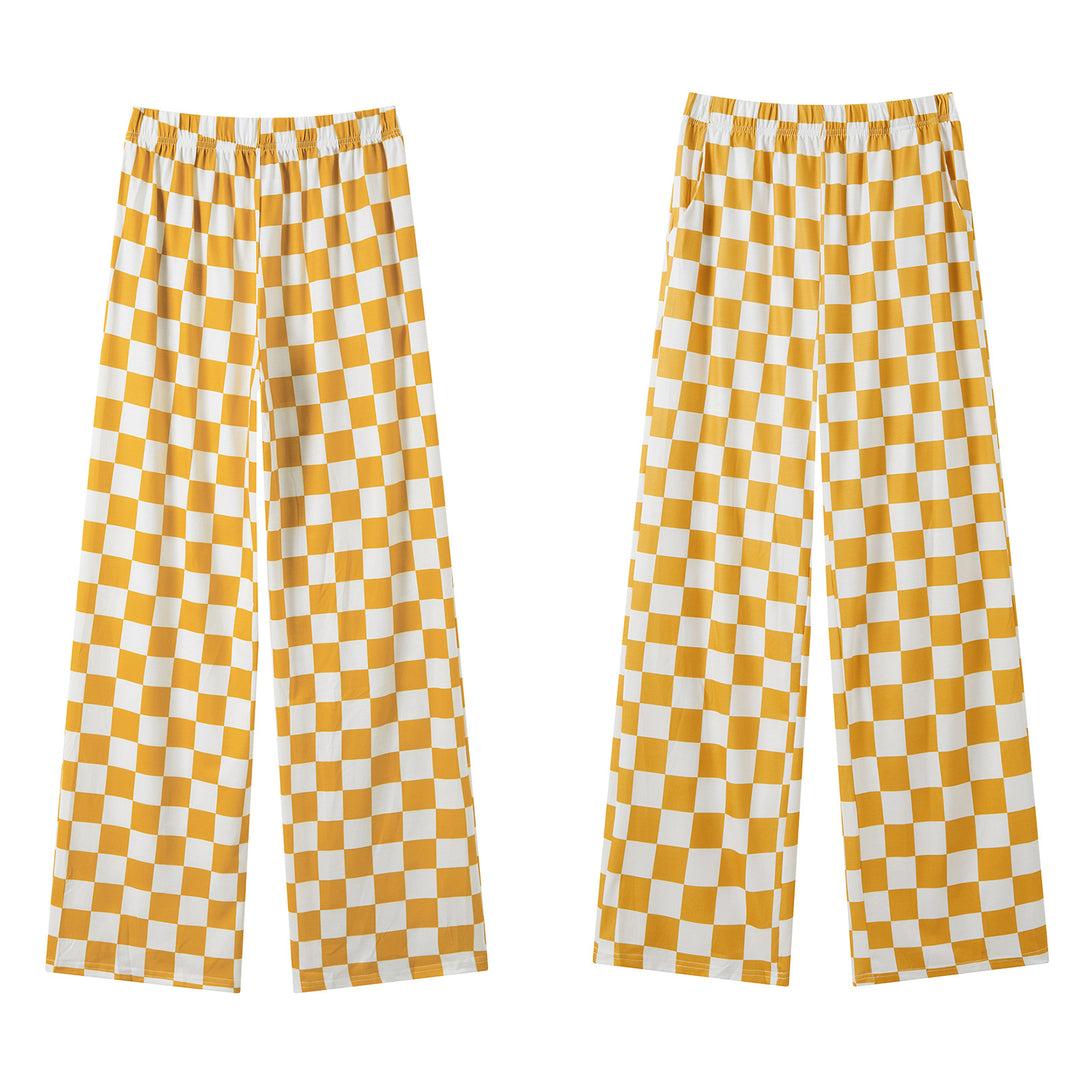 Damen Karierte Palazzohose Drune