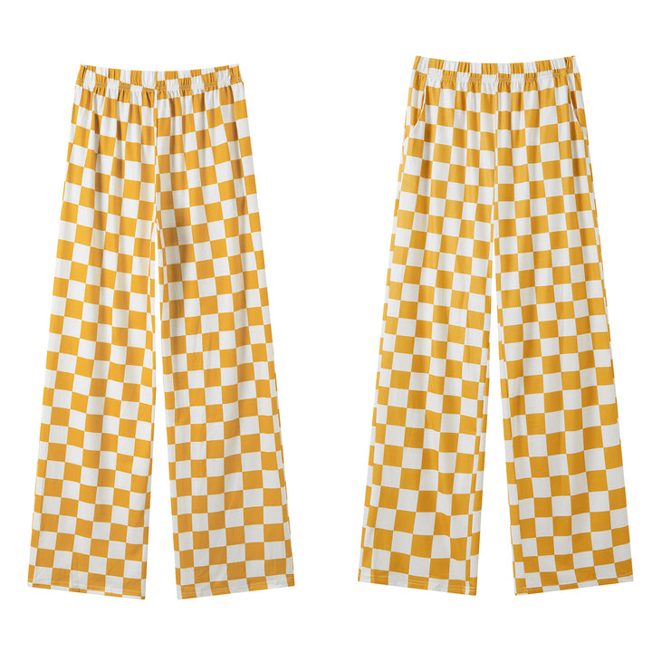 Damen Karierte Palazzohose Drune