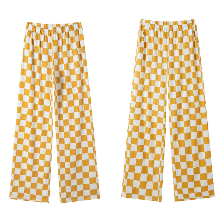 Damen Karierte Palazzohose Drune