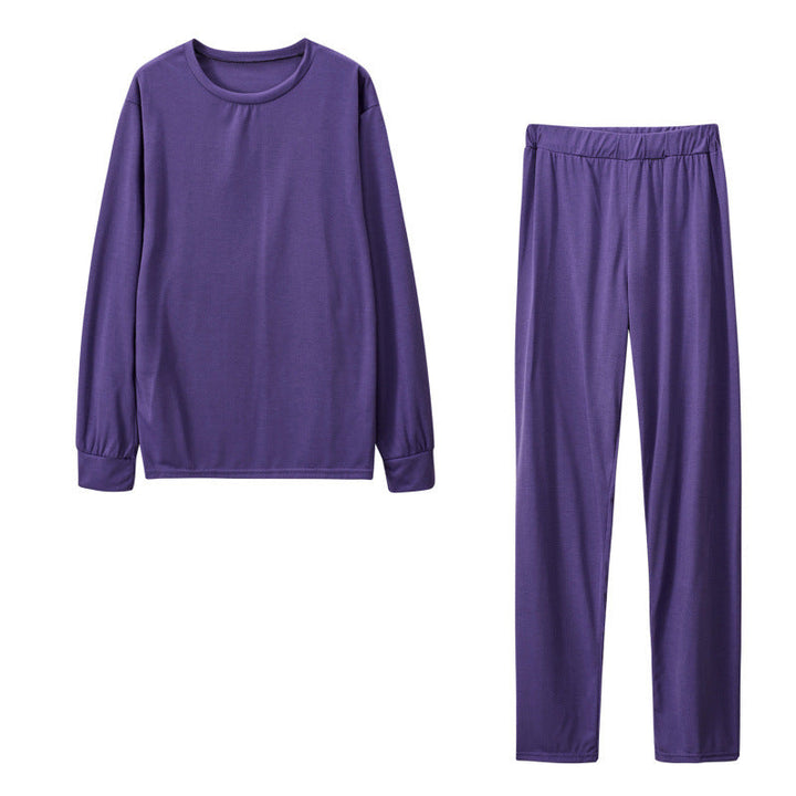 Damen Langarm Schlafanzug Set mit elastischen Hosen Drune