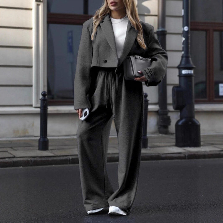 Damen lässiger Anzug im Oversized-Stil mit elastischem Bund Drune