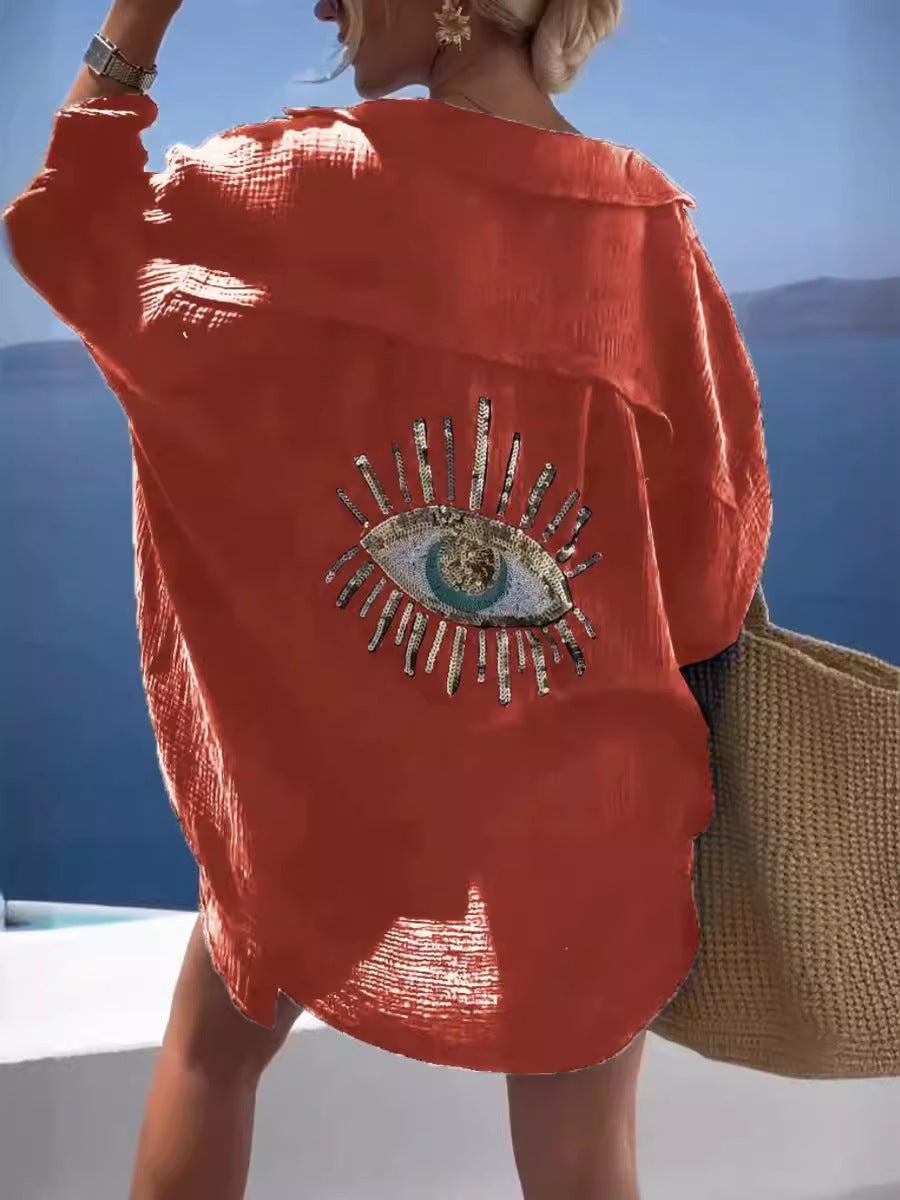 Damen lässige Strandbluse Drune