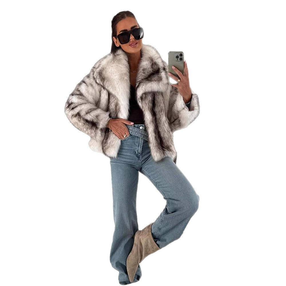 Damen elegante Kunstfelljacke Drune