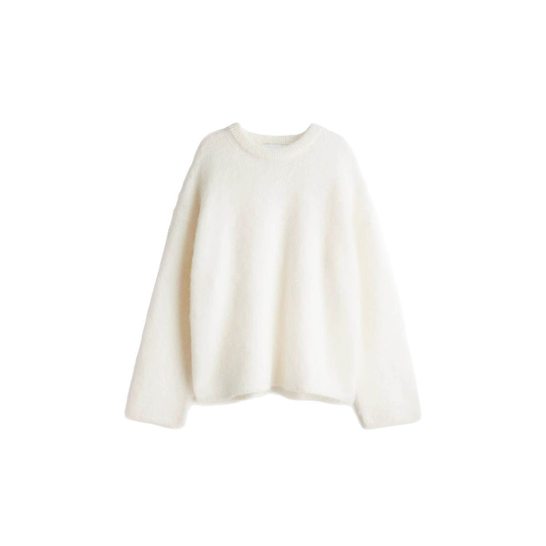 Damen Oversized Strickpullover aus weichem Material mit Rundhalsausschnitt und lockerer Passform Drune