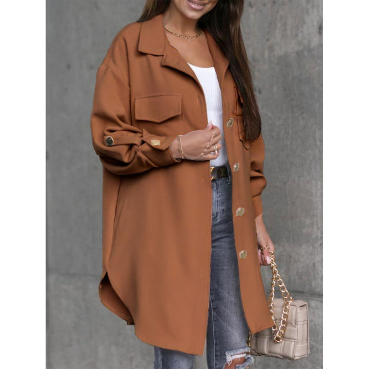 Damen Utility Jacke mit Knopfverschluss und Taschen Drune