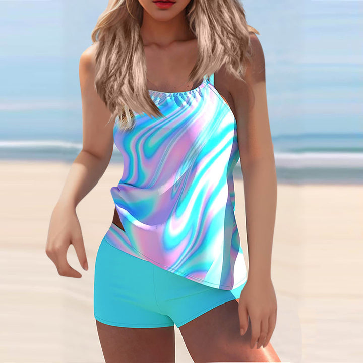 Damen Sportliches Tankini-Set mit stylischem Oberteil und bequemen Shorts Drune