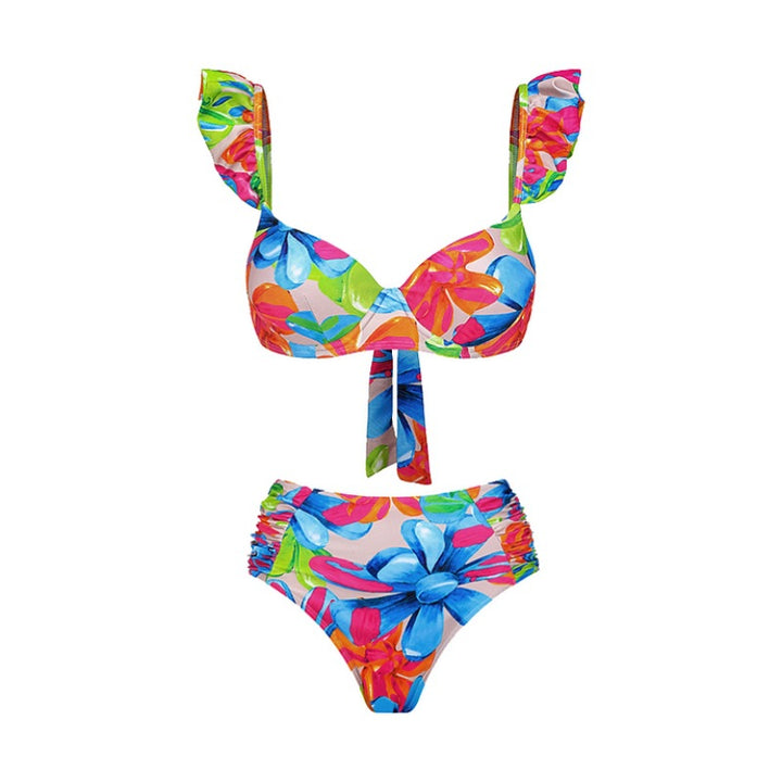 Damen Einteiler Badeanzug mit floralem Cut-Out Design Drune