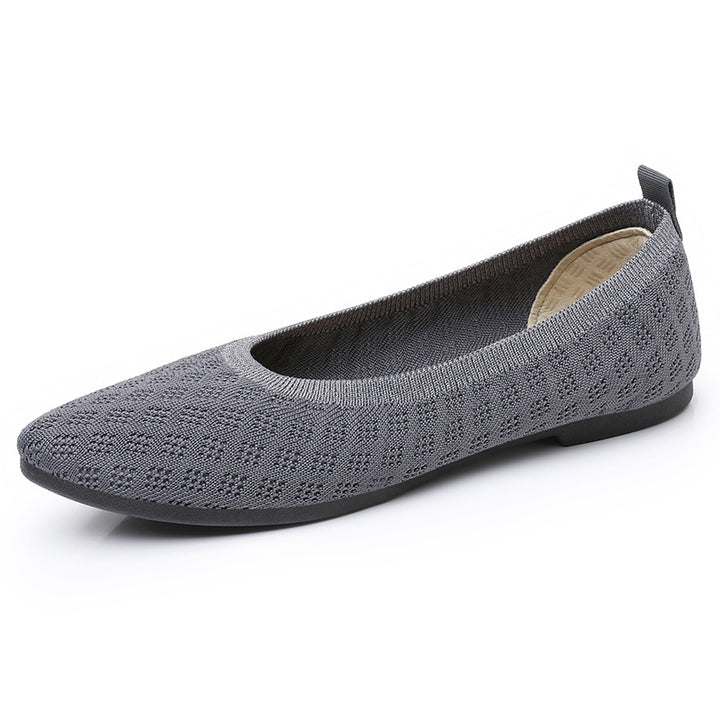 Damen nan gestrickter Ballerina-Slip-On mit atmungsaktiver 3D-Struktur und gepolstertem Memory-Fußbett Drune