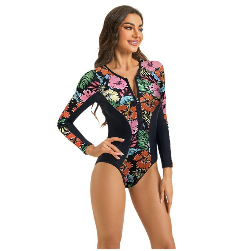 Damen Surfanzug mit floralem Muster und sportlichem Schnitt Drune