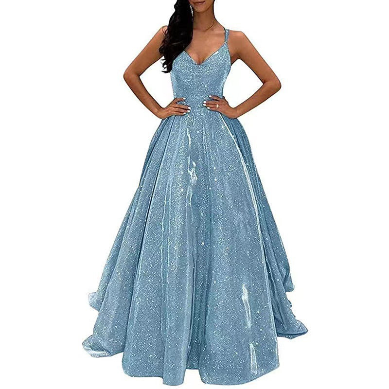 Damen Abendkleid mit schimmernden Akzenten und voluminösem Rock Drune