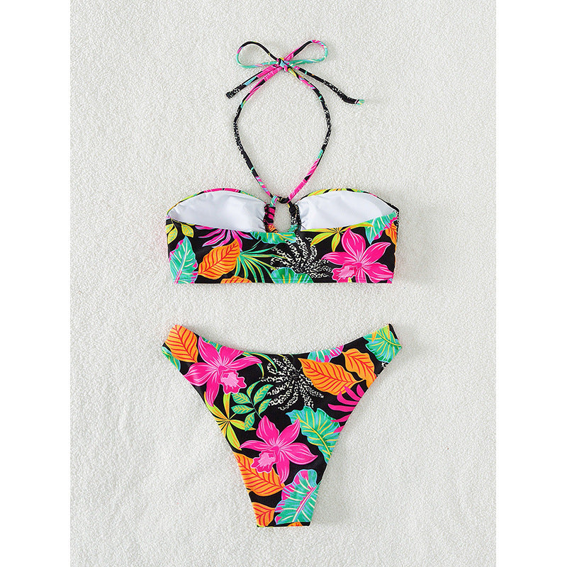 Damen Bandeau-Bikini mit modischem Cut-Out Design und hochgeschnittenem Slip Drune