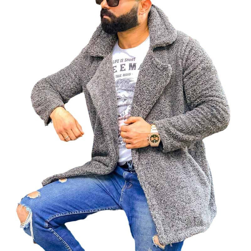 Herren kuschelige Herbstjacke mit weichem Teddyfell Drune