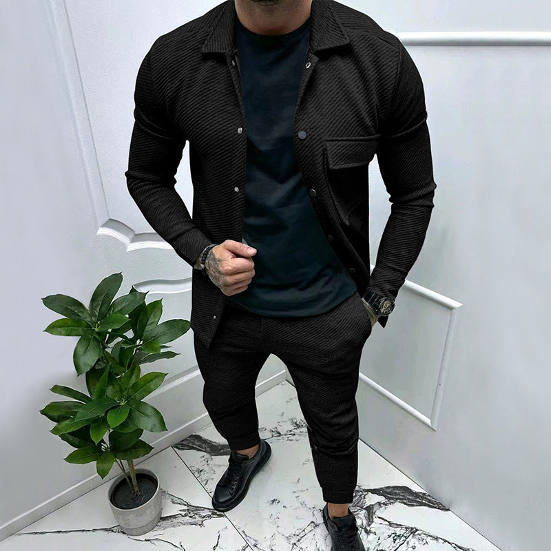 Herren Freizeitanzug mit strukturiertem Design und stilvollen Details Drune
