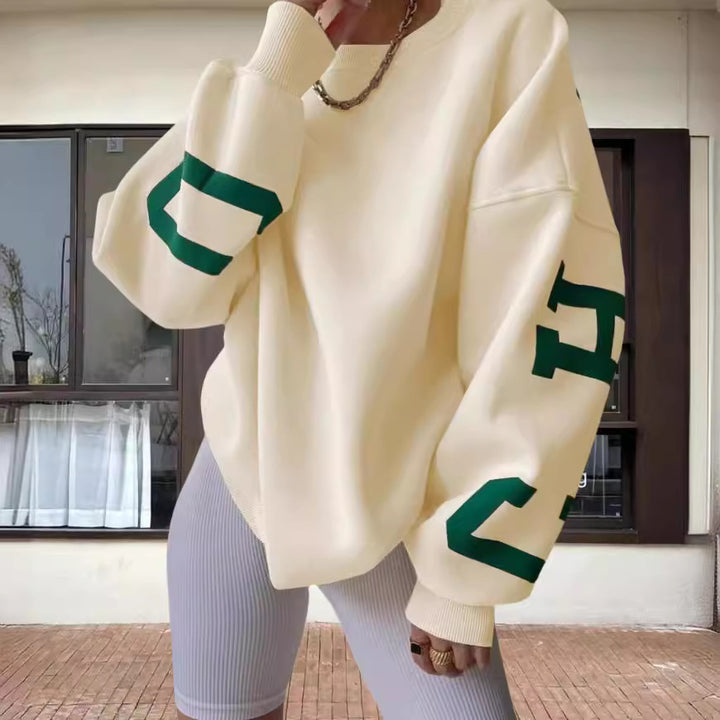 Damen Oversized Sweatshirt mit grafischen Akzenten Drune