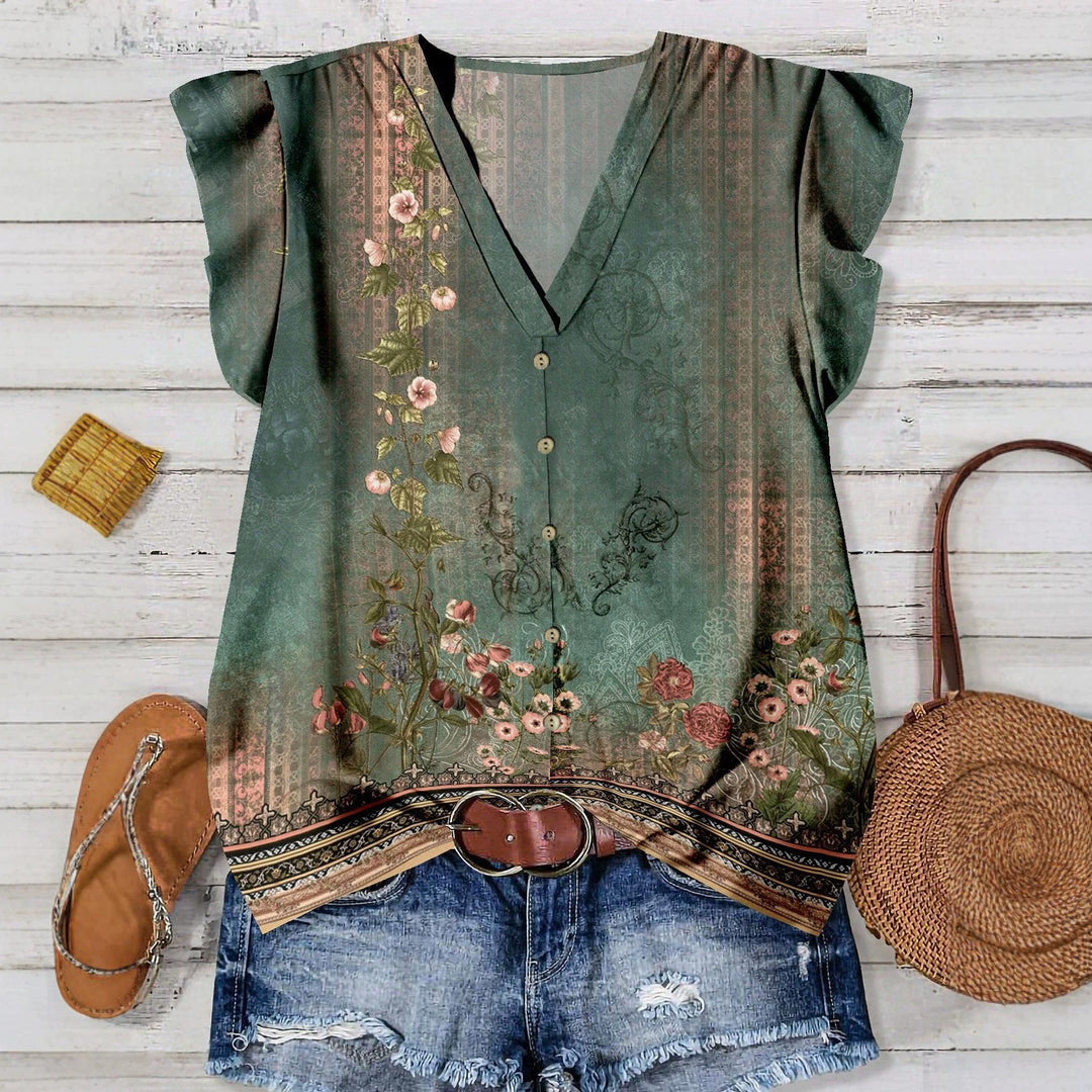 Damen Bluse mit floralem Muster Drune