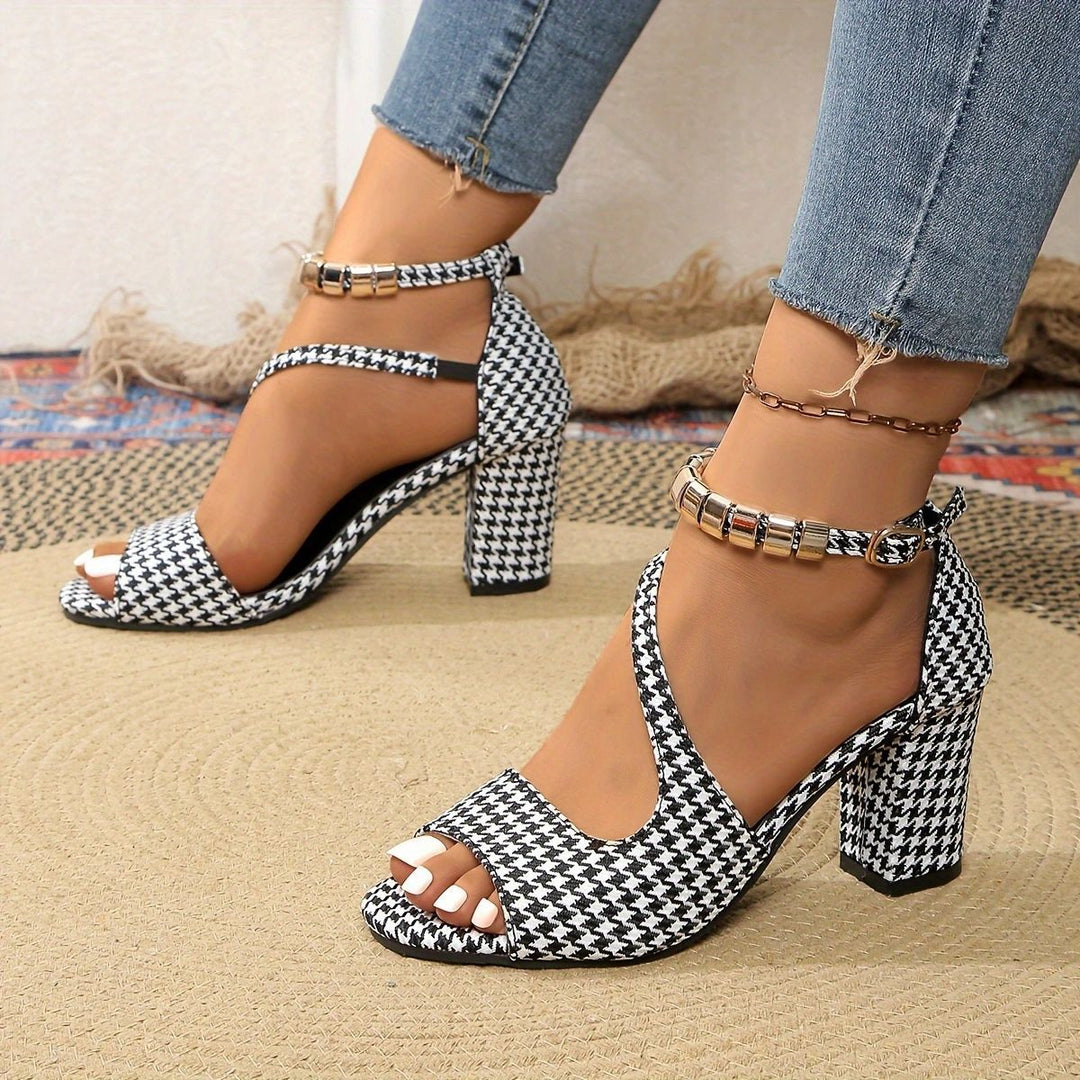 Damen Absatzsandalen mit transparenten Riemen und glitzerndem Akzent Drune