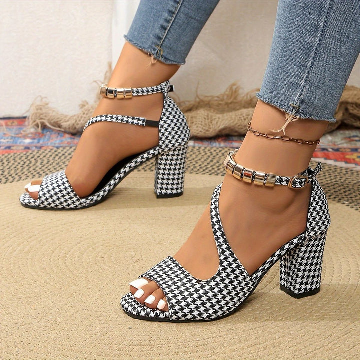 Damen Absatzsandalen mit transparenten Riemen und glitzerndem Akzent Drune