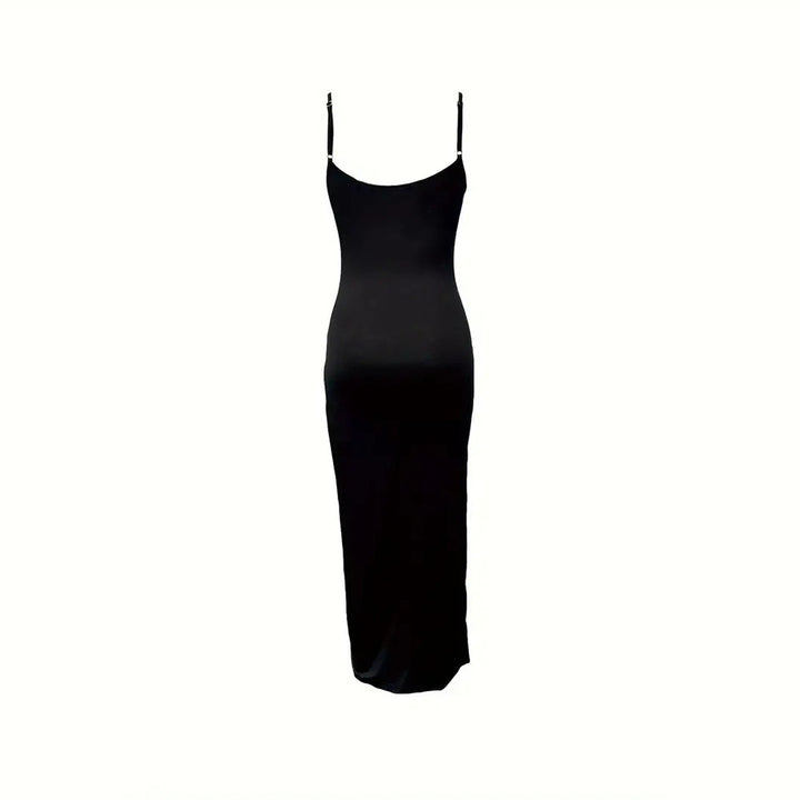 Damen Maxikleid mit Rüschendetail und hohem Schlitz Drune