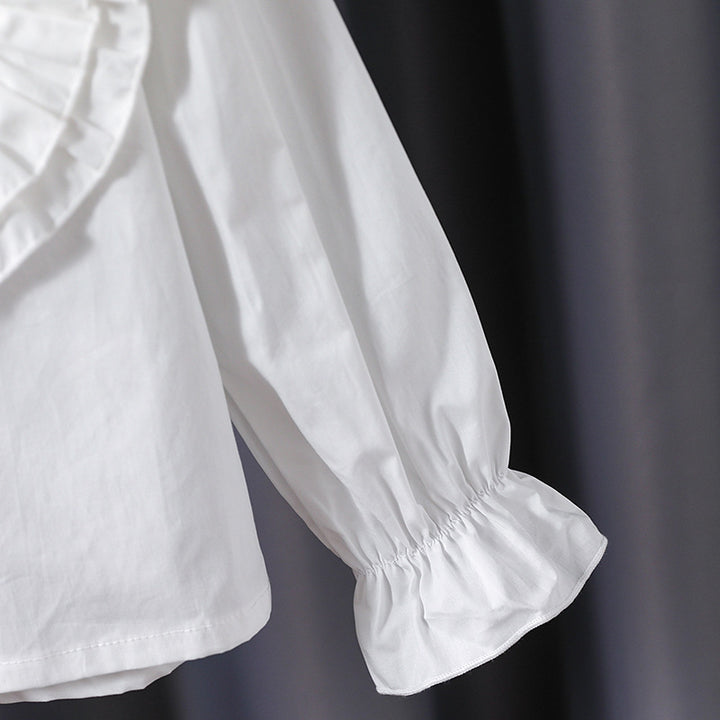 Mädchen verspielte Bluse mit Rüschendetails Drune