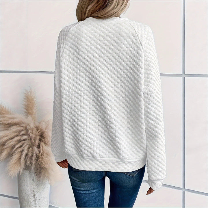 Damen Strickpullover mit strukturiertem Muster und modischem V-Ausschnitt Drune