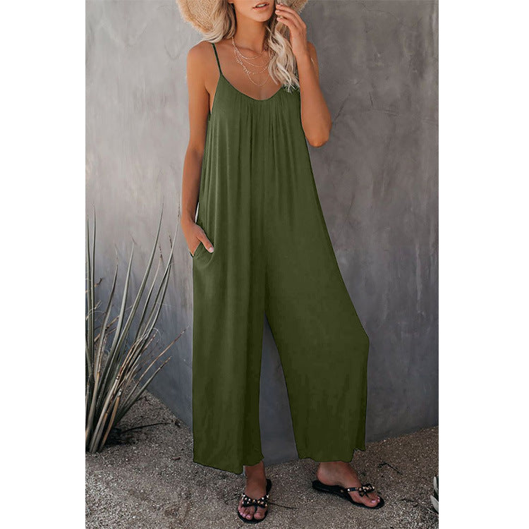 Damen weit geschnittener Sommeroverall mit verstellbaren Trägern Drune