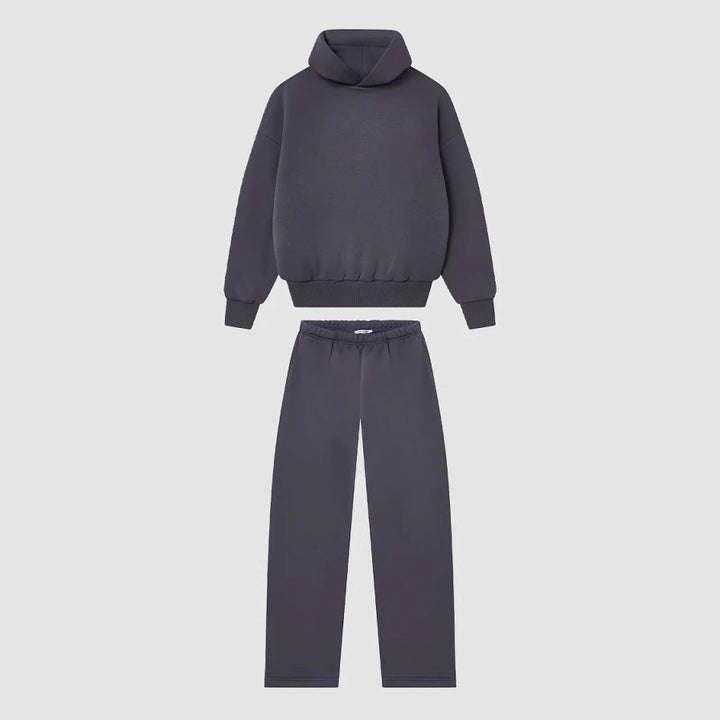 Unisex nan gemütliches Loungewear-Set mit hohem Rollkragen, relaxed-fit Sweatshirt und gerader Sweatpants Drune