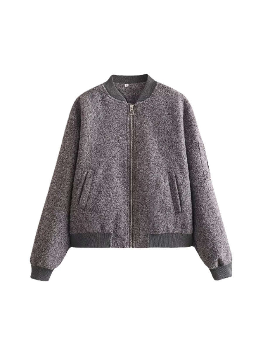 Damen stylische Bomberjacke aus hochwertigem Material mit elastischen Bündchen Drune
