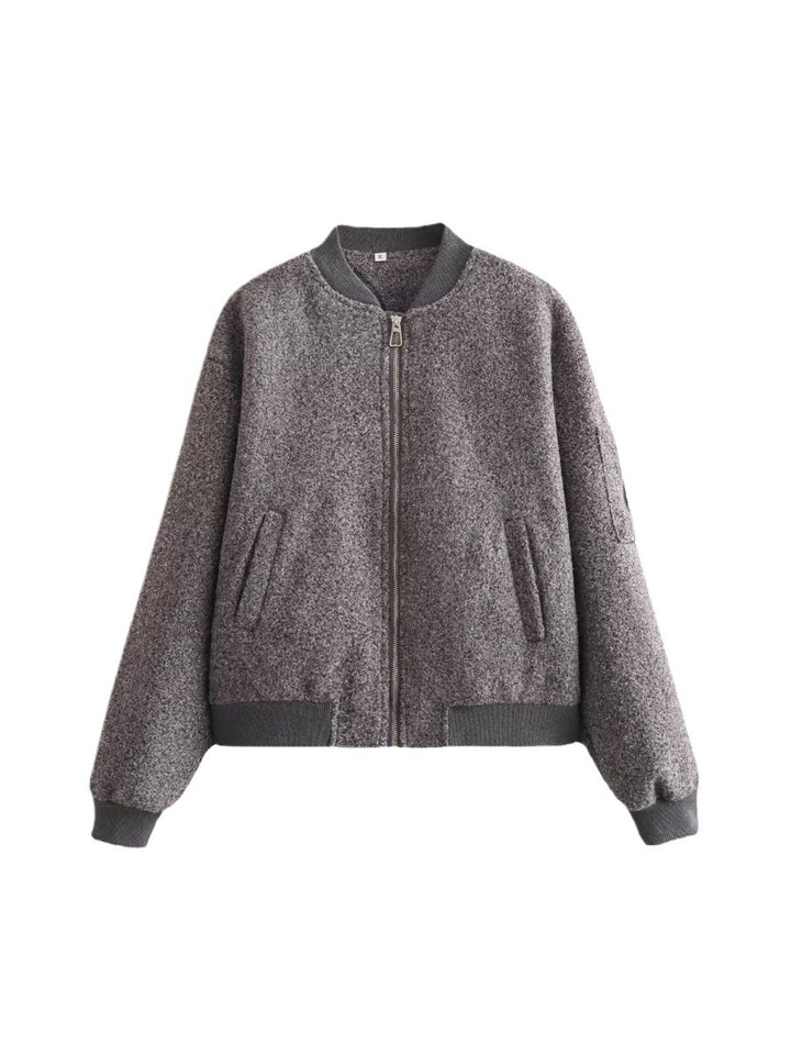 Damen stylische Bomberjacke aus hochwertigem Material mit elastischen Bündchen Drune