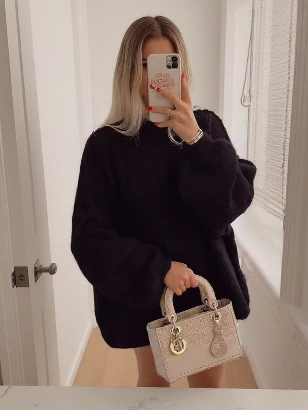 Damen lässiger Oversize Pullover mit hohen Ärmeln und unkonventionellem Schnitt Drune