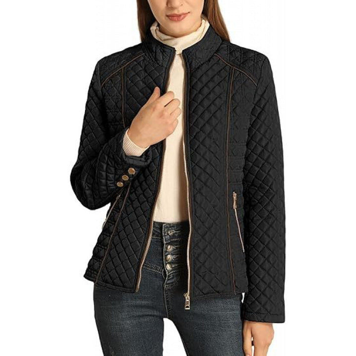 Damen gesteppte Freizeitjacke mit hohem Kragen Drune