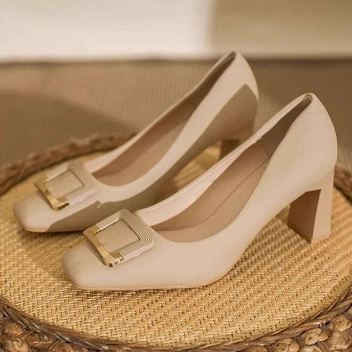 Damen Elegante und komfortable Pumps mit modischer Schnallenverzierung Drune