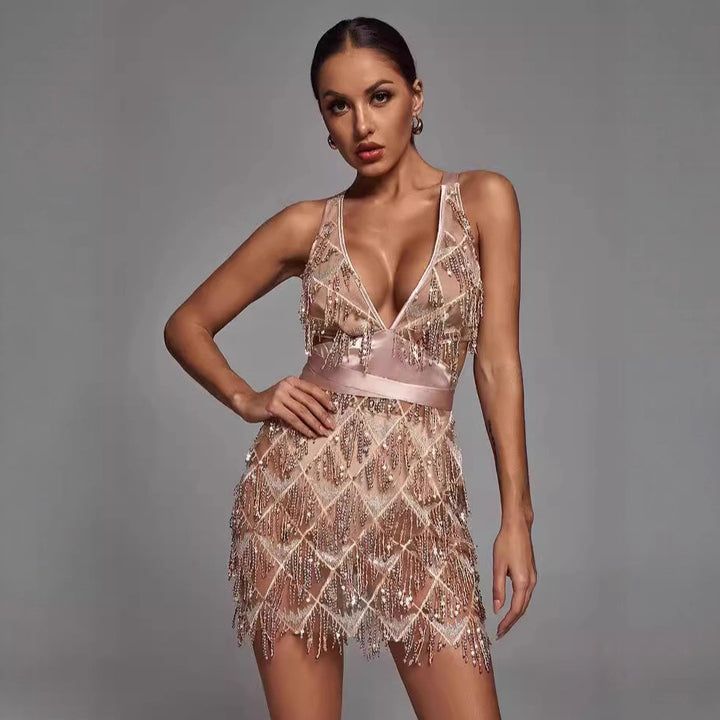 Damen Funktionskleid mit Pailletten Drune