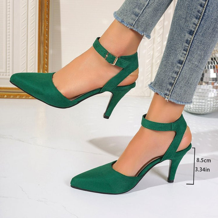 Damen elegante Sling-Pumps mit verstellbarem Knöchelriemen und modischem Absatz Drune